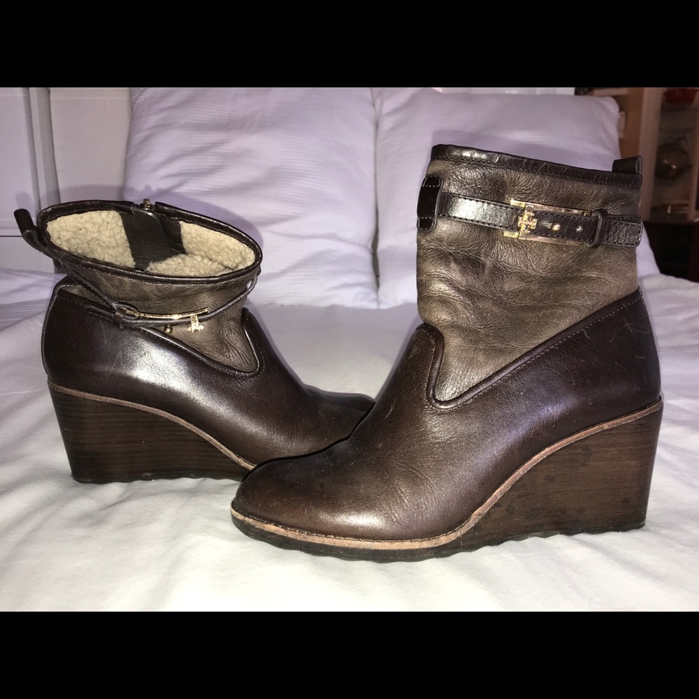 Women’s Tory Burch leather and shearling boots